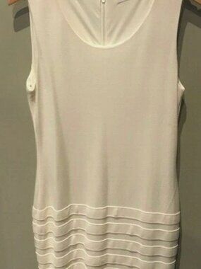 CAROLYN BESSETTE STYLE; White CALVIN KLEIN Shift DRESS; Vintage 90s; size 8